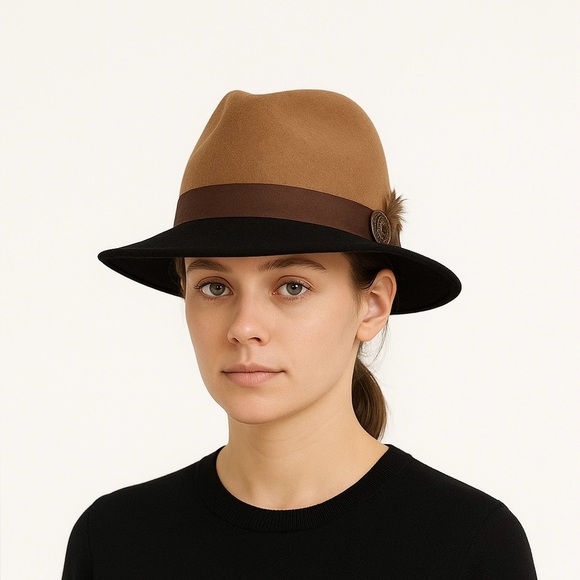 NEW beautiful 100% wool feather fedora. - Picture 1 of 6